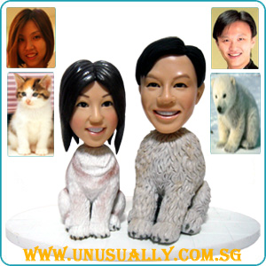 Full Custom Pet Lover Couples Clay Figurines